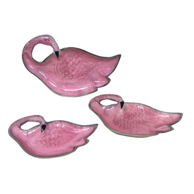 Set of 3 Flamingo Trays