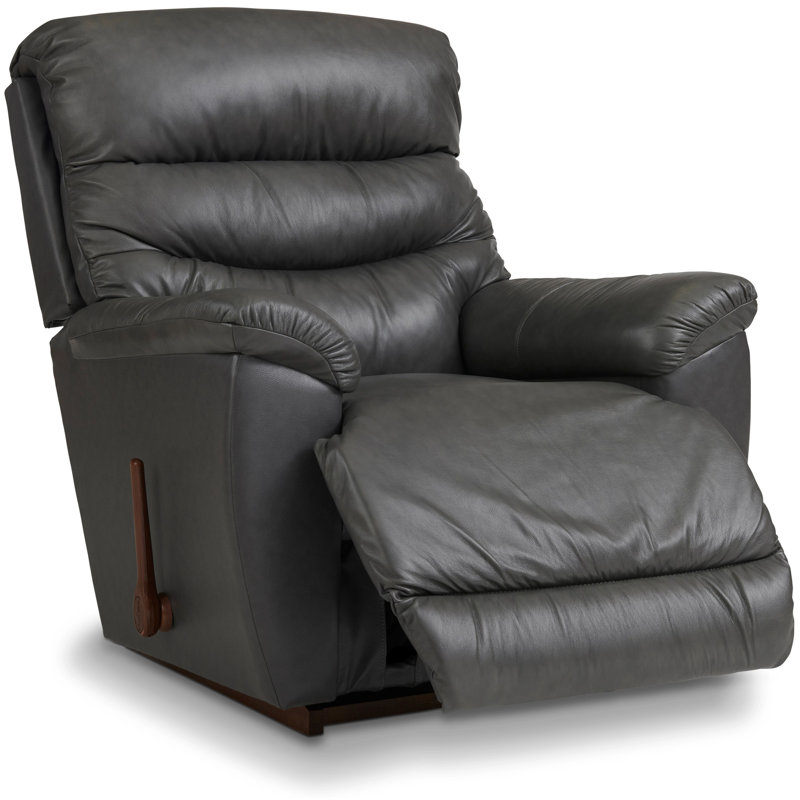 Joshua Manual Leather Match Rocking Recliner, Gray