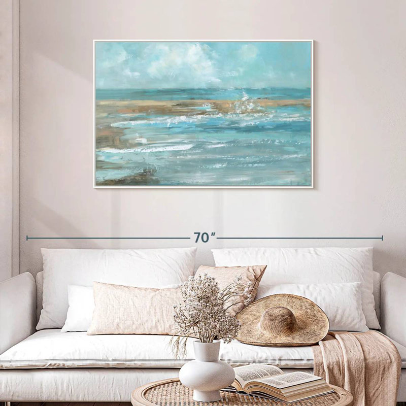 Breaking Waves IV, Cadre flottant blanc, 43 po x 29 po