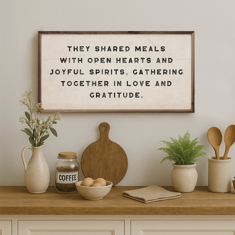 They Shared Meals, 8" H x 16" W