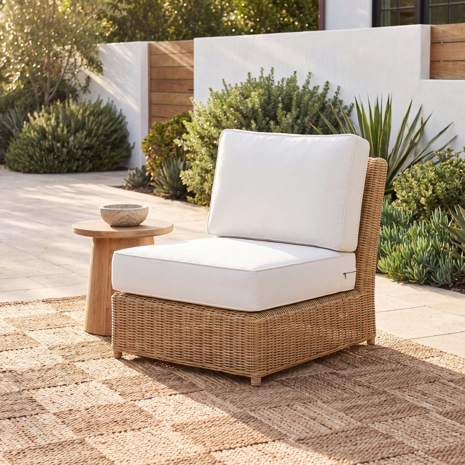 Lani 25" Sunbrella® Seat and Back Cushion, Canvas Natural Sunbrella® Canvas