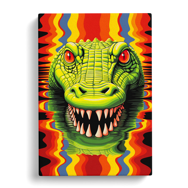 Alligator Op No.2 - Wrapped Canvas, 60cm H x 40cm W x 3cm D