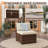 Outdoor Armless Wicker  Chair With Cushions (Set Of 2)-1091271413