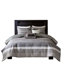 Courtepointe réversible grise / taupe - Double / grand 90% rembourrage en coton Coussins décoratifs brodés et plissés Literie lavable à la machine 10% autres fibres-120944749-120944750