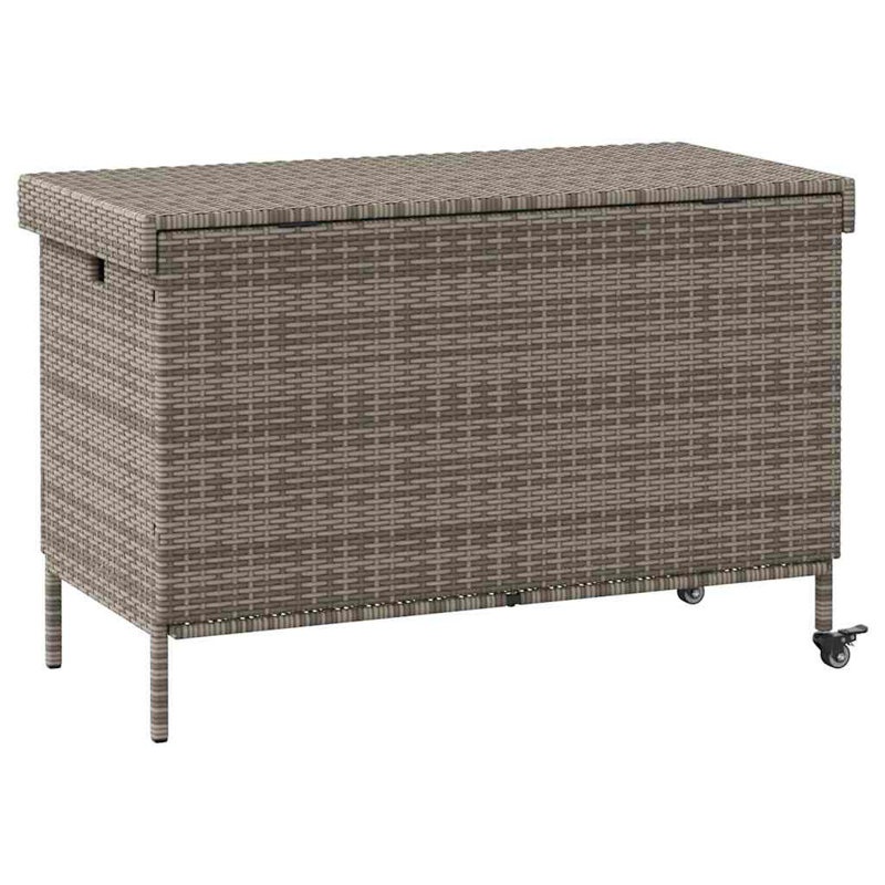 Boîte de rangement pour patio en polyester avec roulettes 43,3 po x 21,7 po x 28,7 po Vidaxl, Gris
