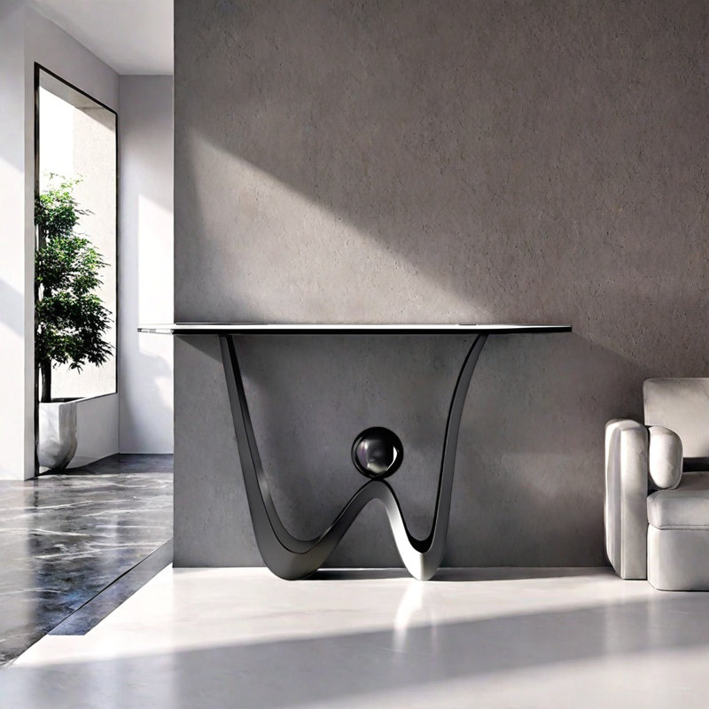 Console Modern Minimalist Art Design, H 33,46 po x l 55,12 po x P 13,78 po, Gris foncé