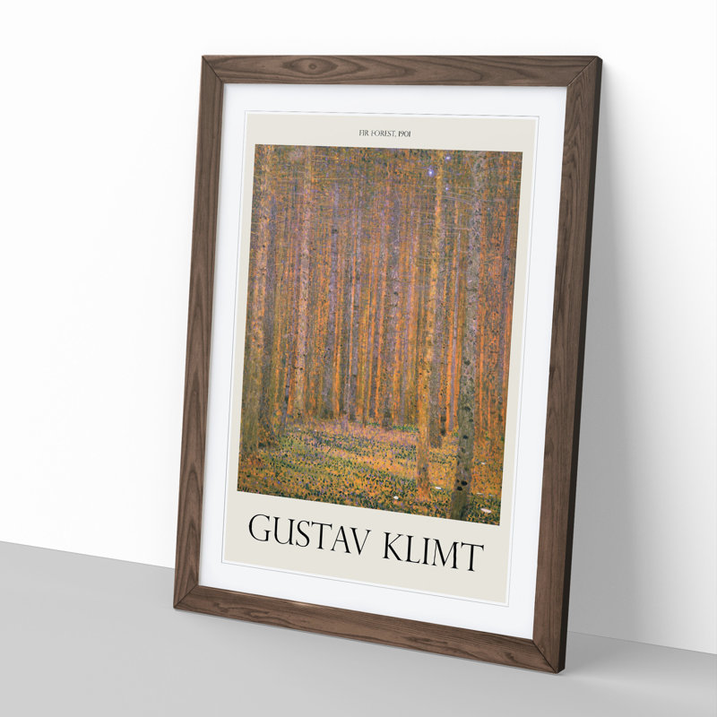 Fir Tree Forest by Gustav Klimt - Framed Print, 65cm H x 48cm W x 2cm D, Walnut Framed