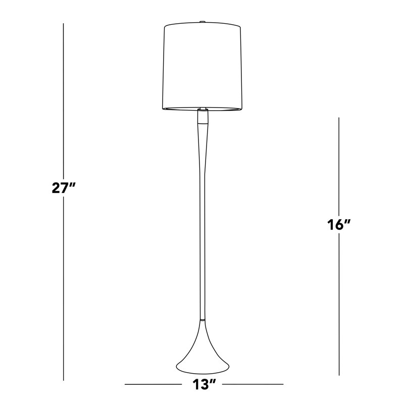 Ensemble de 2 lampes sur pied en métal Callum, Argent argent