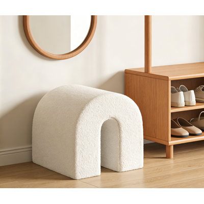 Modern Arch Shaped Plush Ottoman Foot Stool