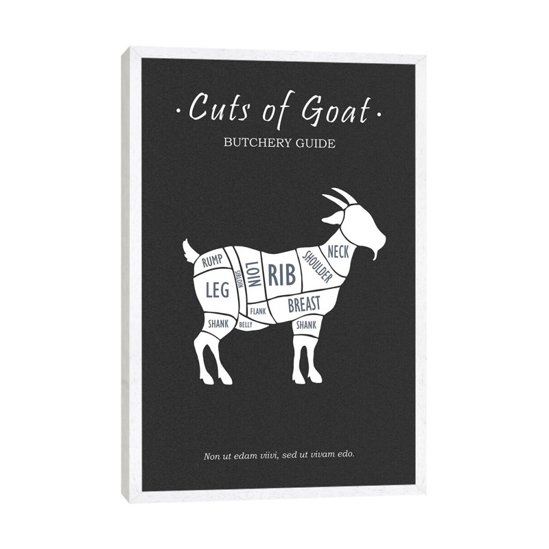 Butchery Goat by Mark Rogan - Print on Canvas, White Framed, 152.4cm H x 101.6cm W x 3.81cm D