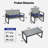 4-Piece Patio Furniture Set Outdoor Balcony Porch Garden Backyard Lawn Furniture Gray Acacia Wood Table Top, Blue Cushion And Light Gray Rattan-1507095948-1507095937
