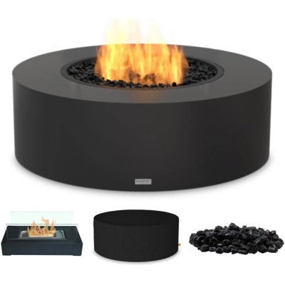 Ecosmart - Base 40, Fire Pit Tables, Graphite, Gas Lp/ng Stainless Steel Burner - Esf.o.bas.40.gh.g