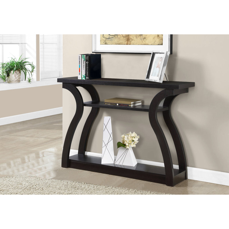 Table d'appoint, console, vestibule, étroit, canapé, salon, chambre à coucher, stratifié, contemporain, moderne, Espresso