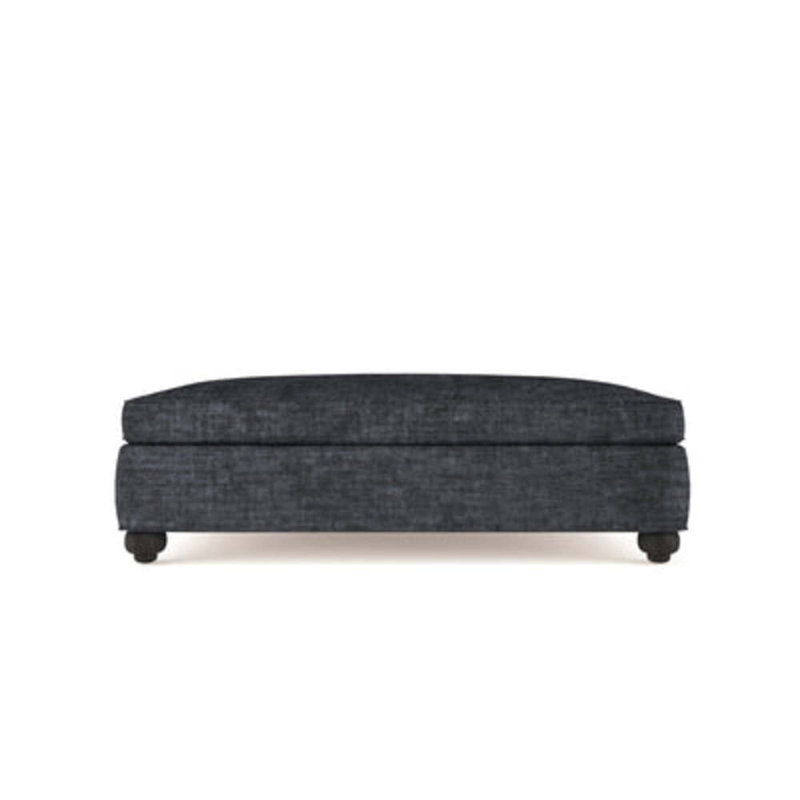 Leroy Ottoman, Plush Velvet Oyster, Weathered