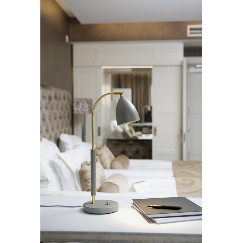 Deluxe Metal Desk Lamp, Warm Grey/Brass