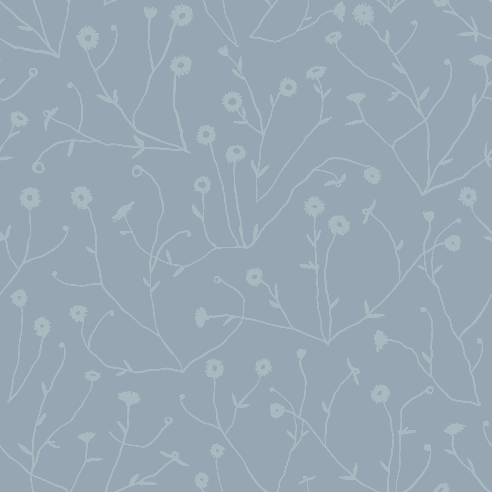 Keyes Floral Wallpaper, Blue