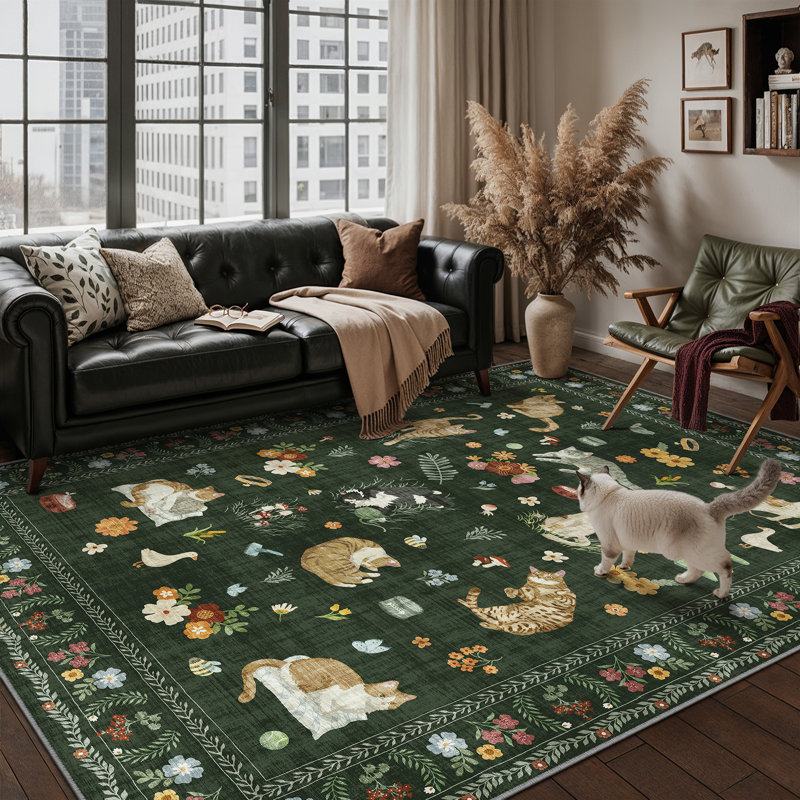 Tapis pour chat Paw & Petal, Vert, Rectangulaire 3 pi x 5 pi