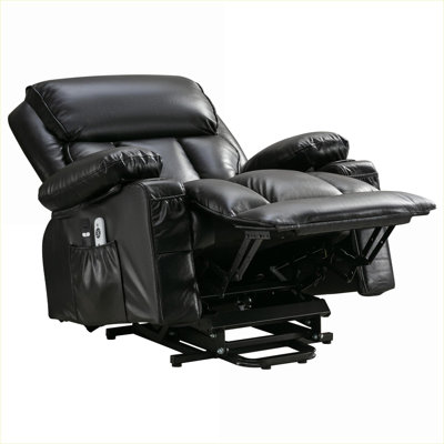 Fauteuil de massage électrique Power Lift, adapté aux personnes âgées, avec fonctions de chauffage et de vibration, cuir polaire avec USB, peut être utilisé pour s'allonger