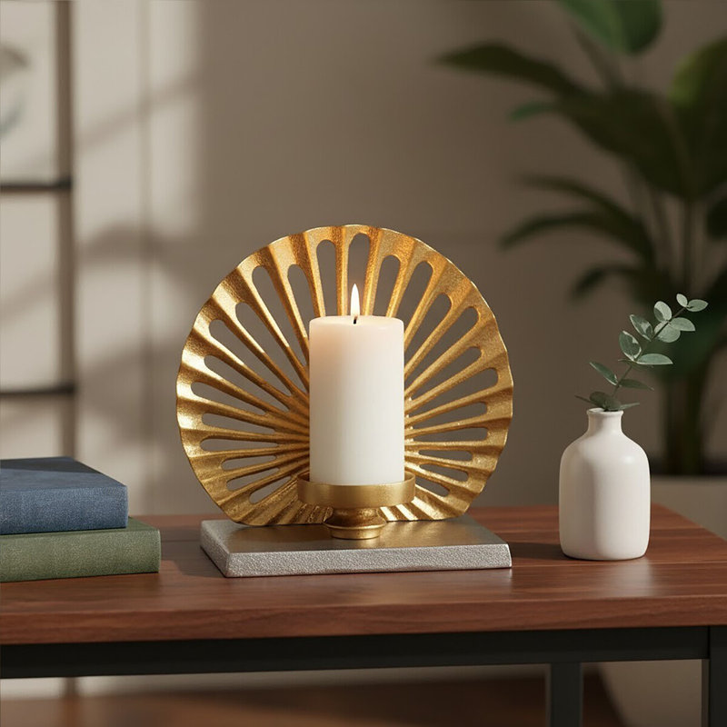 Marybeth Metal Tabletop Tealight Holder, 24cm H x 24cm W x 12cm D