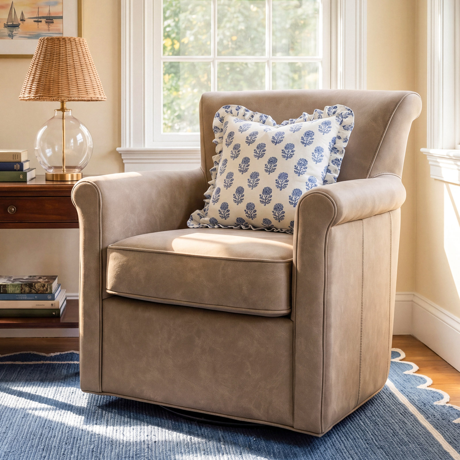 Belmont Swivel Club Chair, Willow