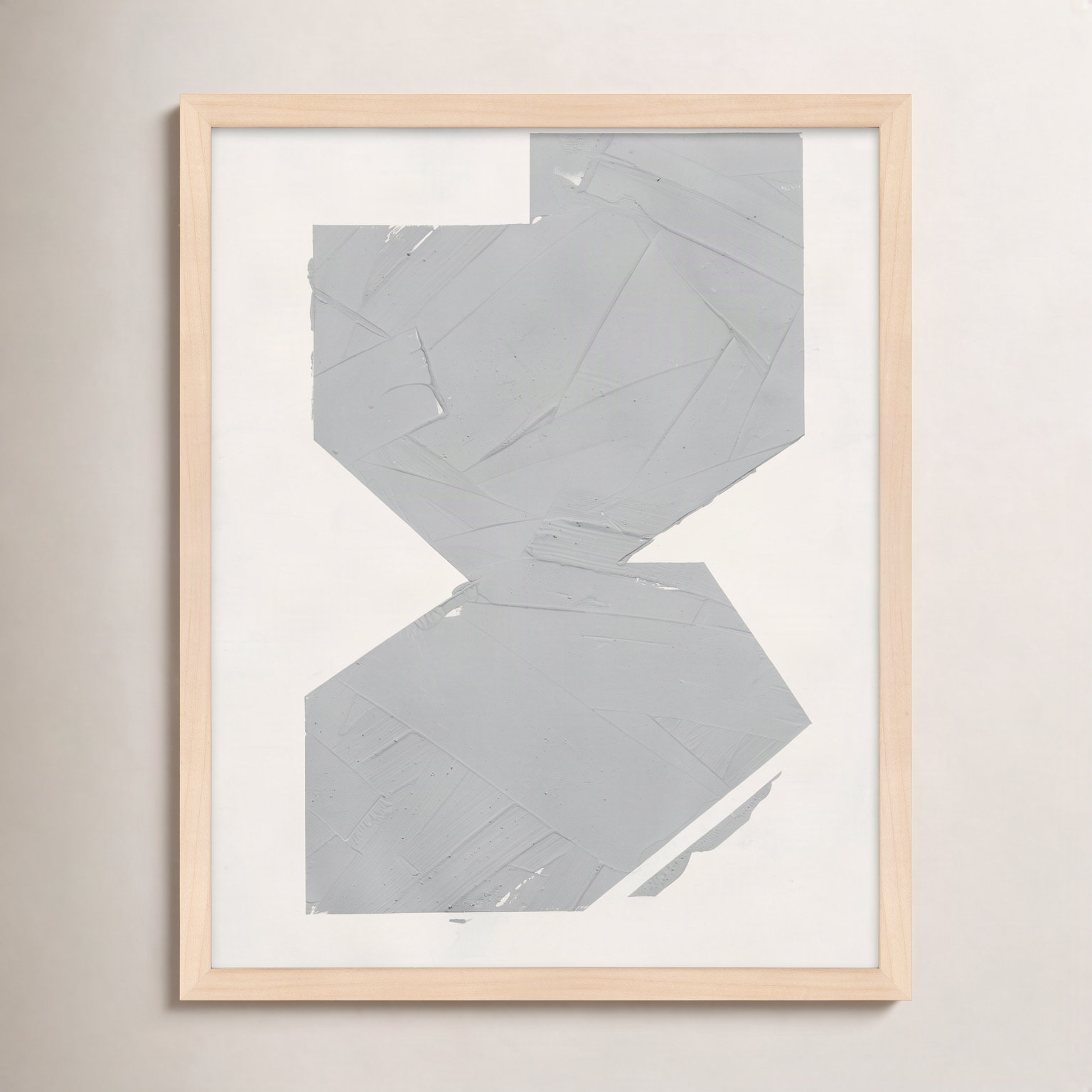 Equipoise "Greige II" Painting by Ivo Stoyanov, 40" W x 50" H, Cream