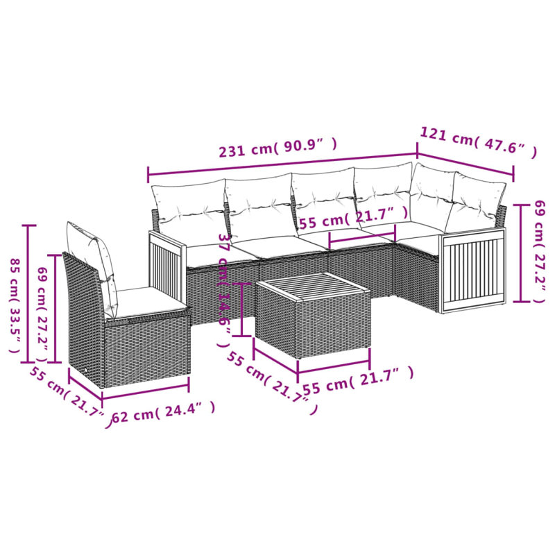 Vidaxl Garden Sofa Set