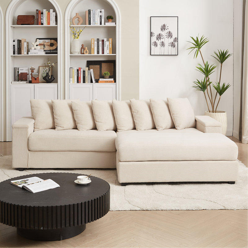 Canapé en L surdimensionné avec méridienne Luxe, Beige