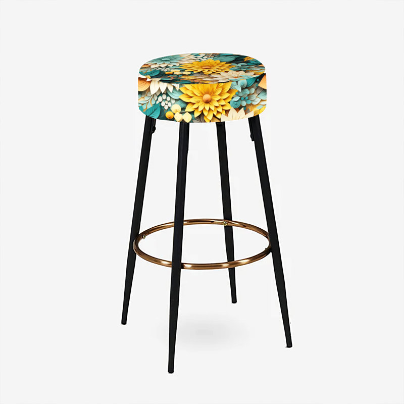 Ensemble de 2 tabourets de bar Chrysanthemums Mandala