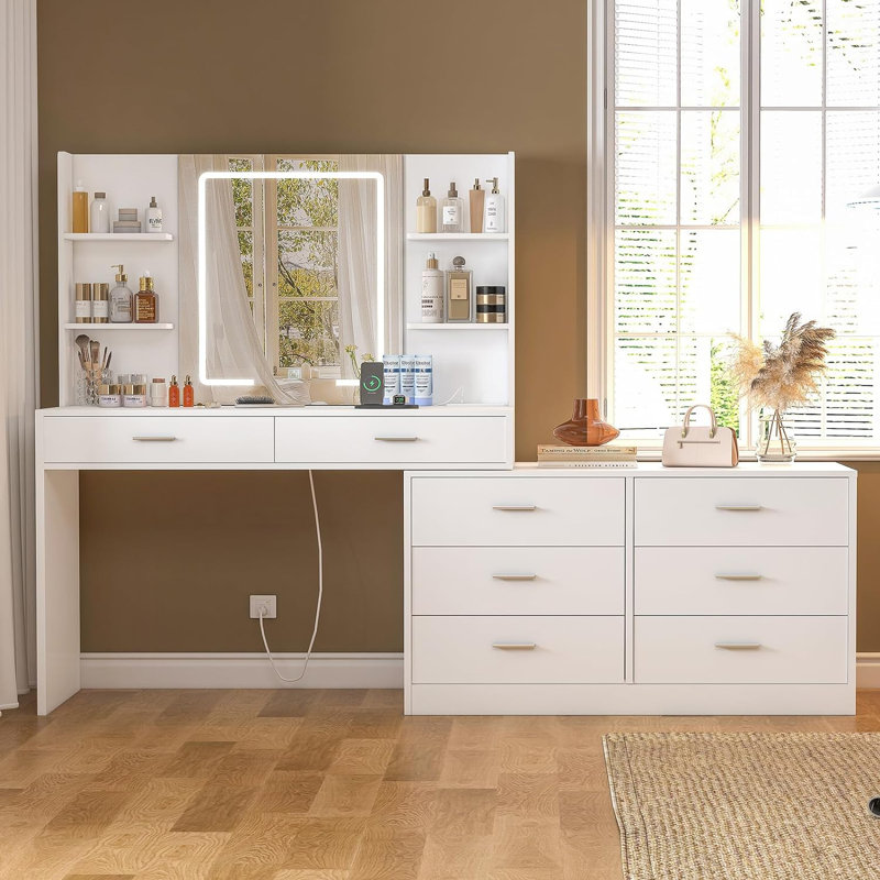 Large Makeup Vanity with LED Light for Valentine's Day gift