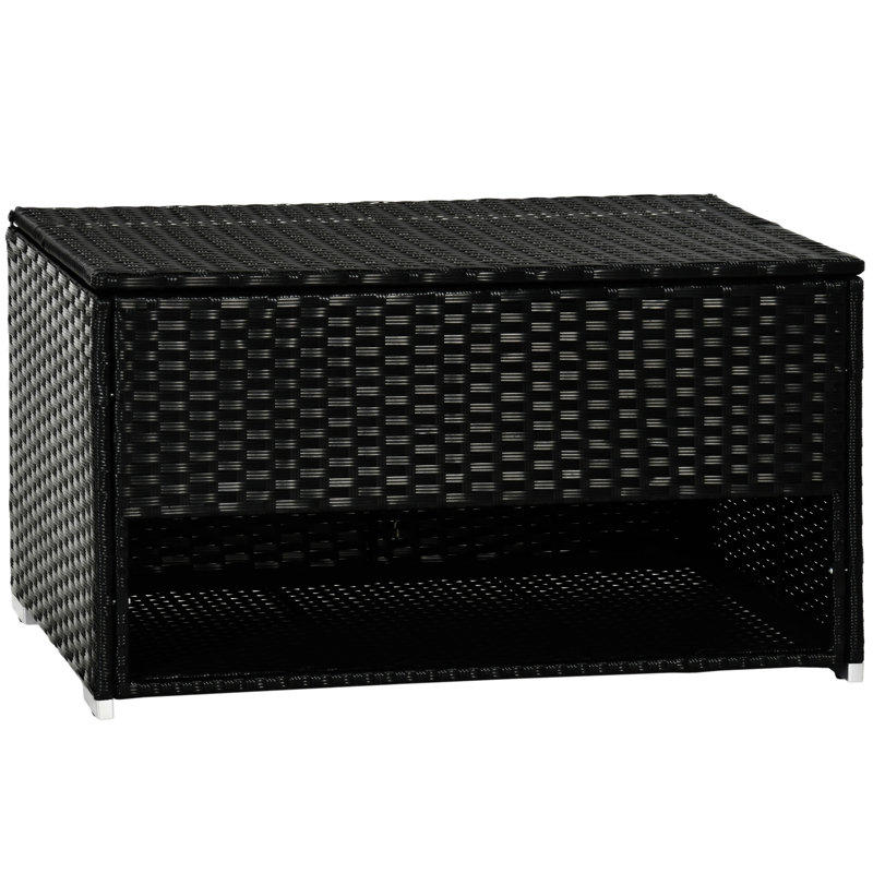 Outsunny Outdoor Deck Box & Shoe Storage, Black