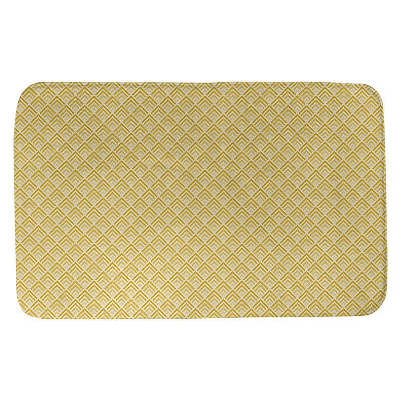 Tapis pour salle de bain dégradé Avicia, l 21 po x L 34 po, Jaune