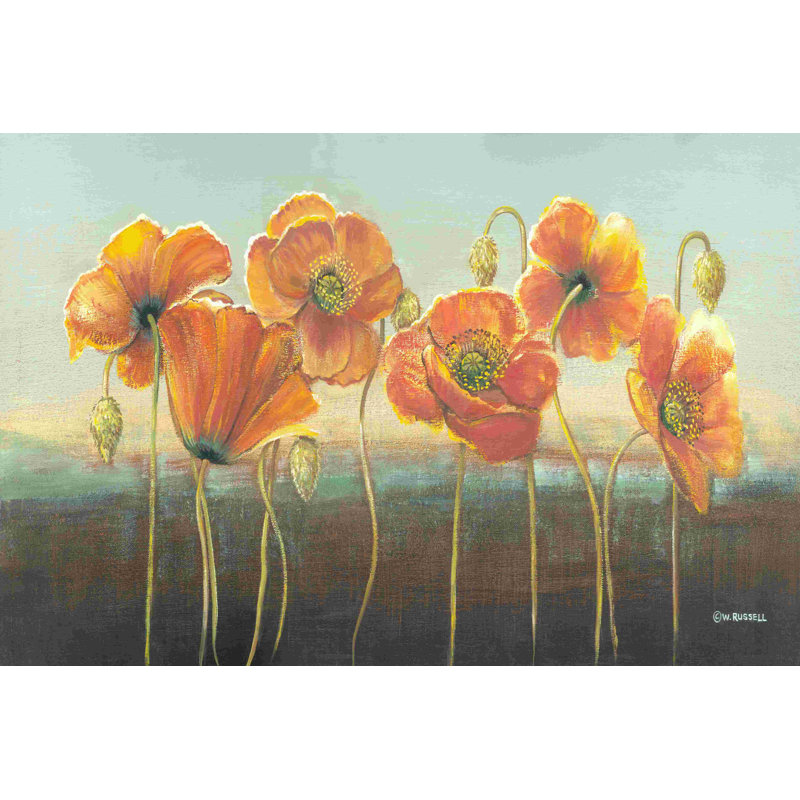 " Poppy Tops III " Painting Print, 20" H x 30" W  