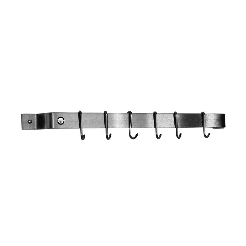 Handcrafted Easy Wall Mounted Pot Rack, 3" H x 36" W x 3" D, Stainless Steel