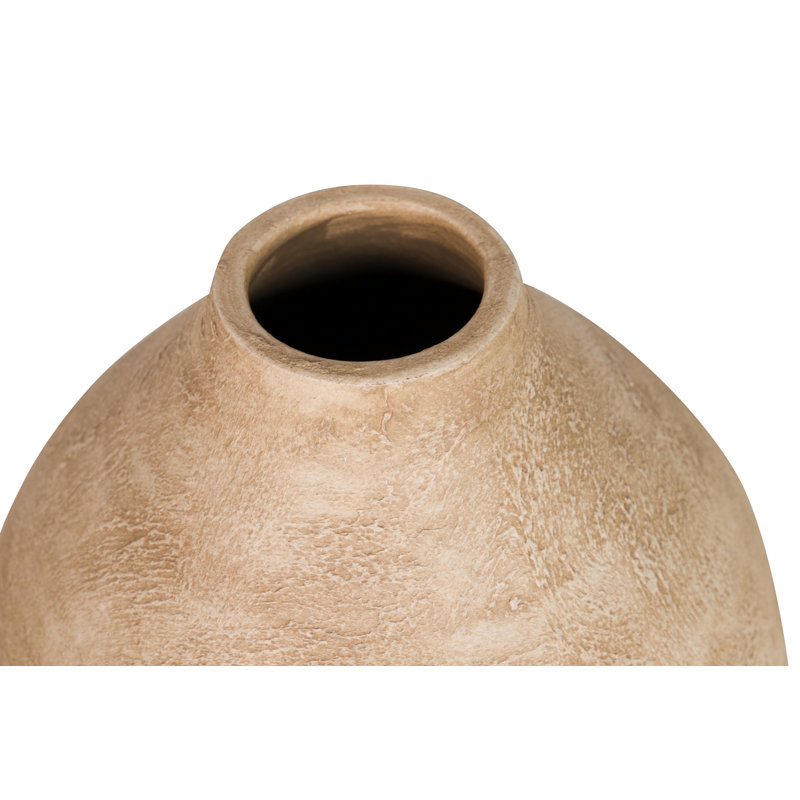 Ceramic / Porcelain Table Vase, Beige, 30cm H x 26cm W x 26cm D