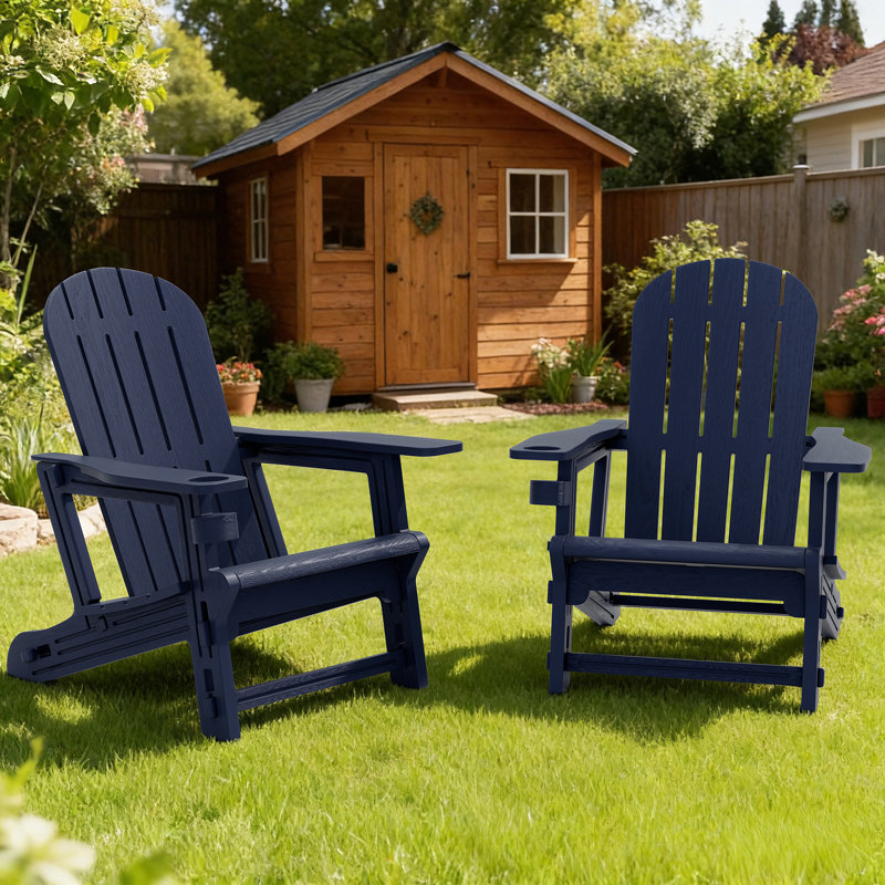 2-Person Outdoor Adirondack Chair, Navy