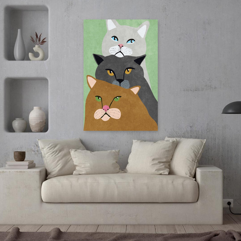 Art contemporain, art moderne de chat, H 36 po x l 24 po