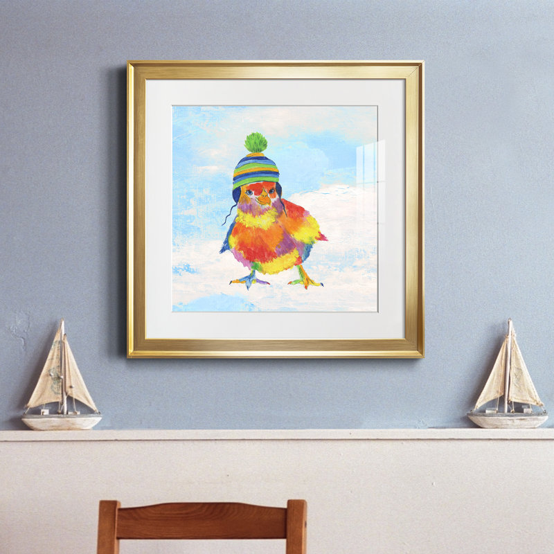 «Never Regret Being Kind» - peinture encadrée, Encadrement doré, H 17,5 po x l 17,5 po x P 1,5 po