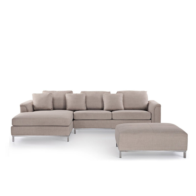 Korinna 4 Seater Corner Sofa , Beige, Left facing