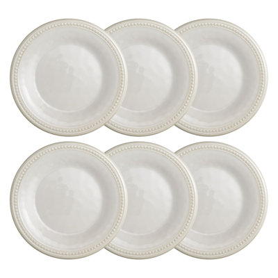 6-Piece Beaded 8 1/2" Melamine Plate