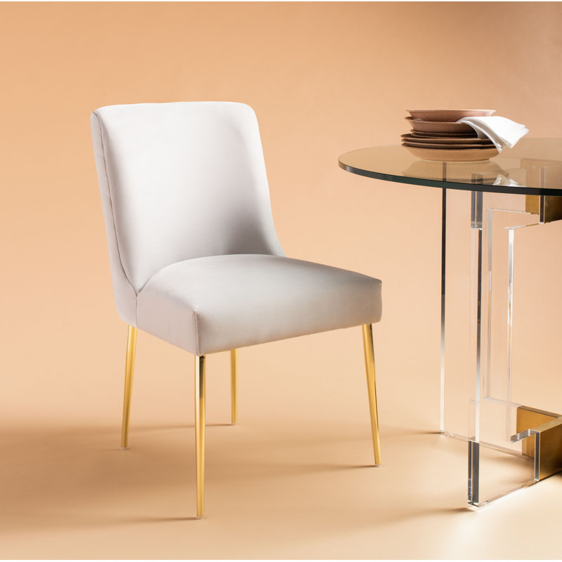 Pine Lake 20.25'' H Upholstered Side Chair, Velvet Light Gray