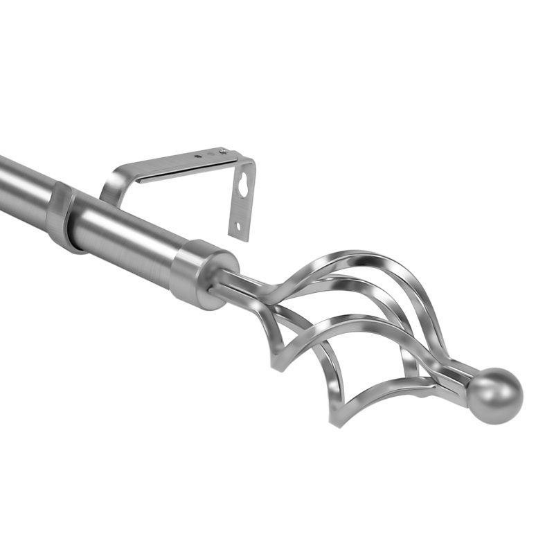 Tringle à rideaux simple Redekar, De 28 po à 48 po de largeur, Acier brossé