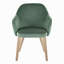 Chaise de salle à manger en bois blanchi et velours - ensemble de 2-539798141