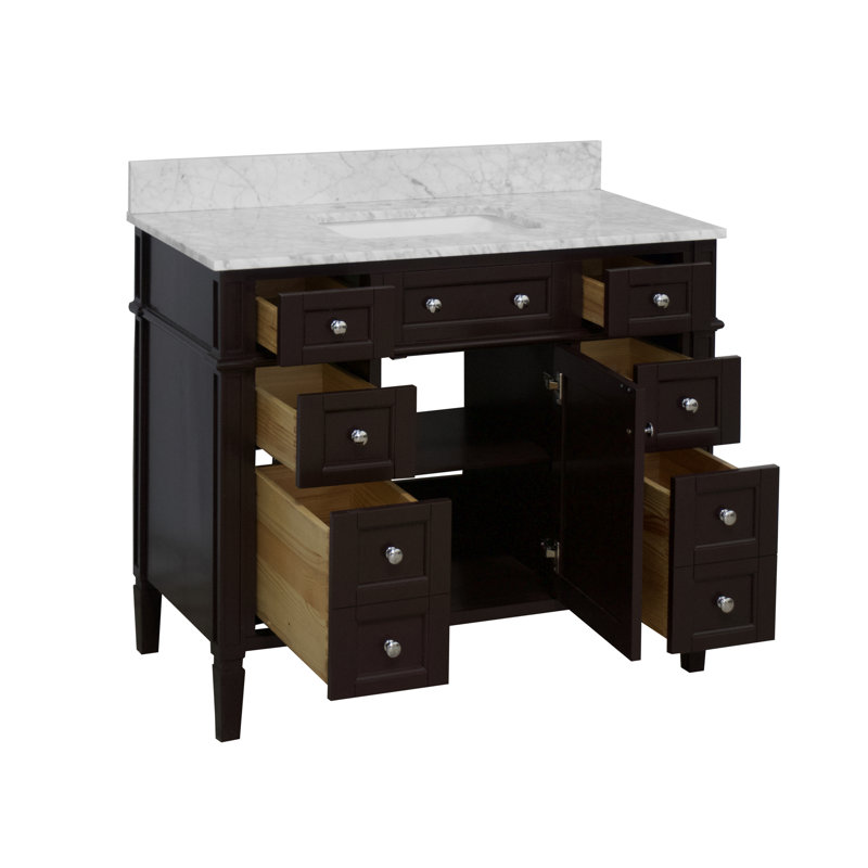 Ensemble de meuble-lavabo simple 42 po Lakeland, Chocolat