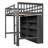 Loft Bed With 8 Open Storage Shelves And Built-In Ladder-1241793836