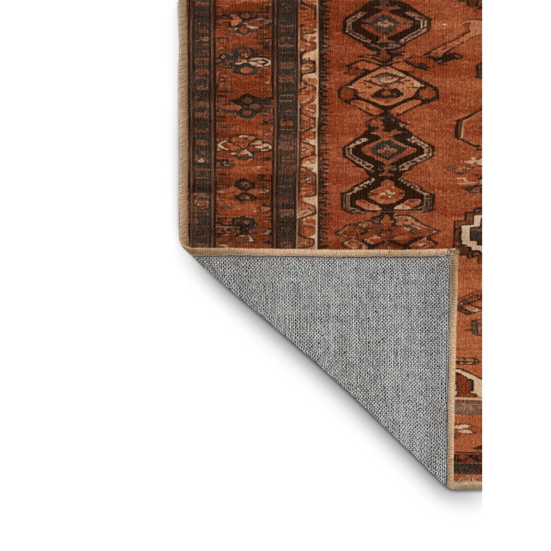 Tapis brun lavable à la machine, Rond 4 pi
