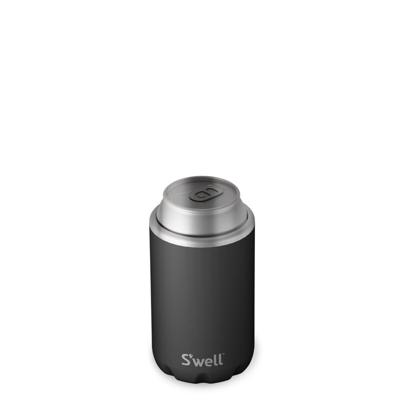 S'well Stainless Steel Triple-Layered Vacuum-Insulated 12 oz. Can Chiller, 12 oz., Onyx Black