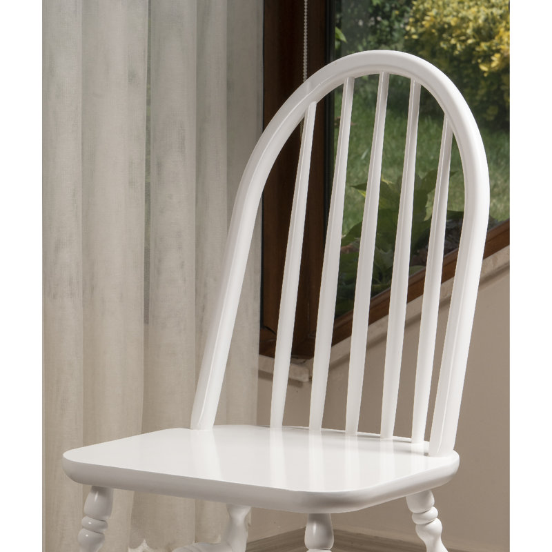 Chaise d'appoint en bois massif Demetiral, Blanc