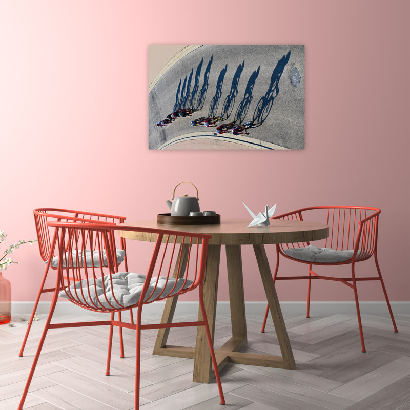 «Sunny Cycling Shadows Abstract Geometric Contemporary Landscape Nature», reproduction d'art murale, 24" H x 36" W