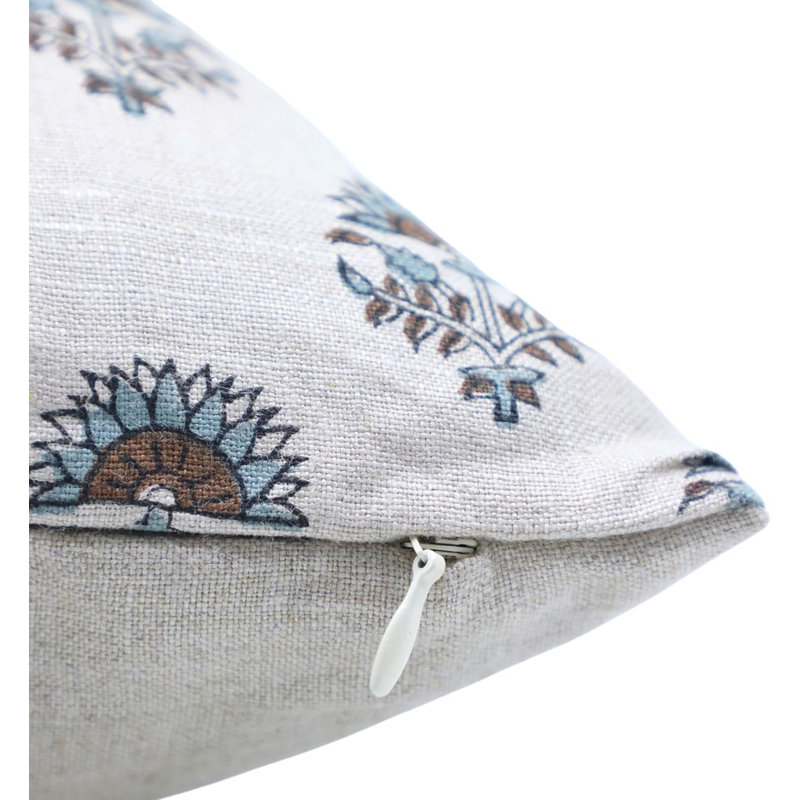 Housse de coussin à motif floral Fabcline - taie d'oreiller traditionnelle, Indarjeet, H 16 po x l 16 po
