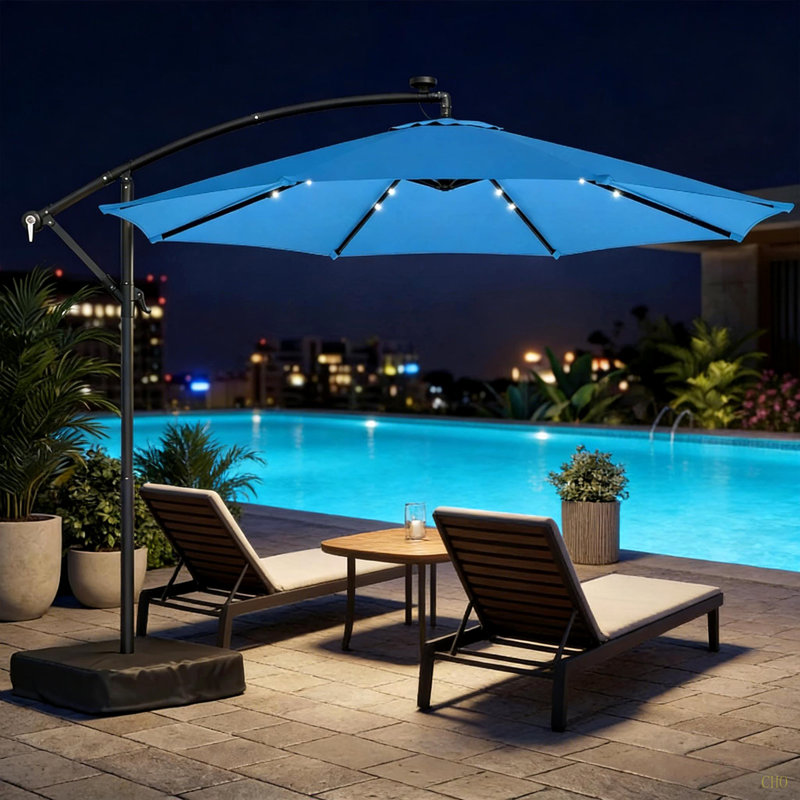 Élégant parasol de piscine, parasol d'extérieur, parasol de patio en porte-à-faux